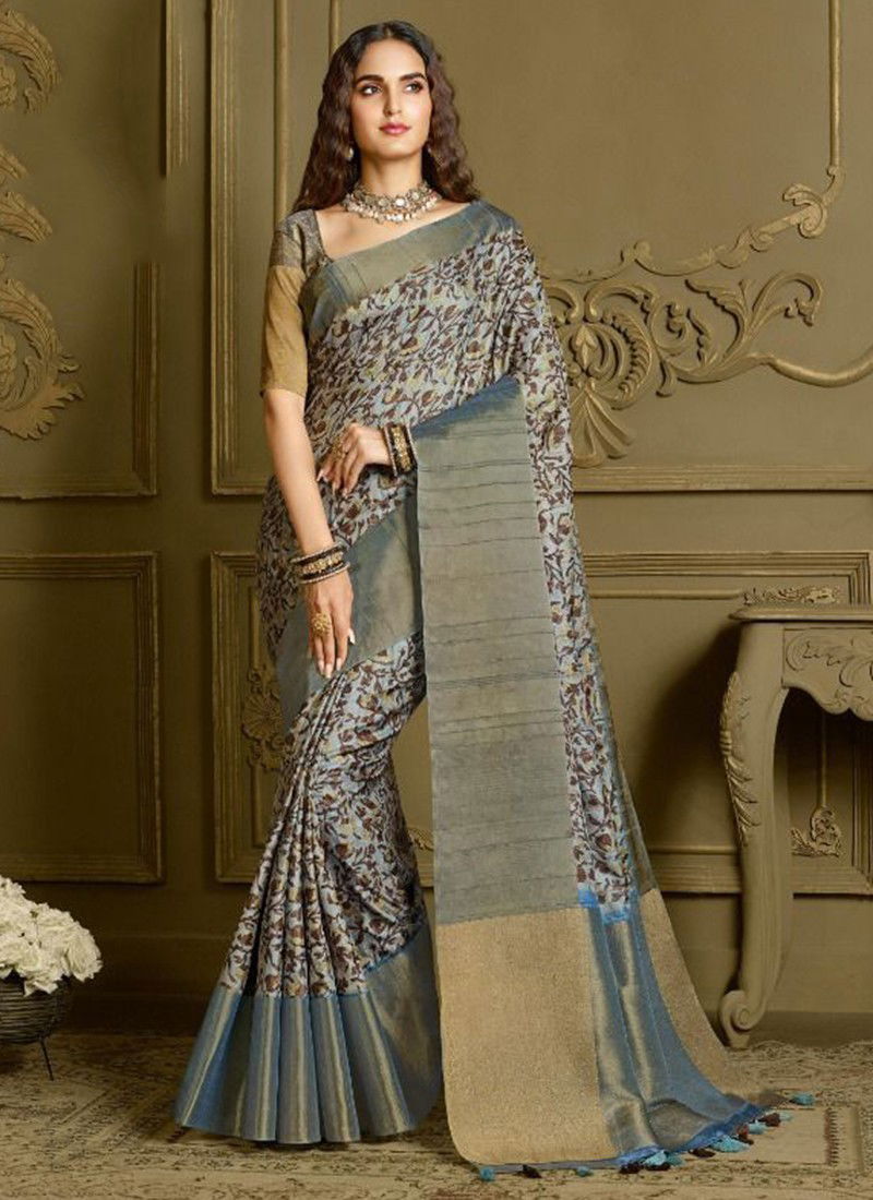 Blue Colour Chapai vol 4 Joh Rivaj Chapa Silk Printed Saree Collection 9507